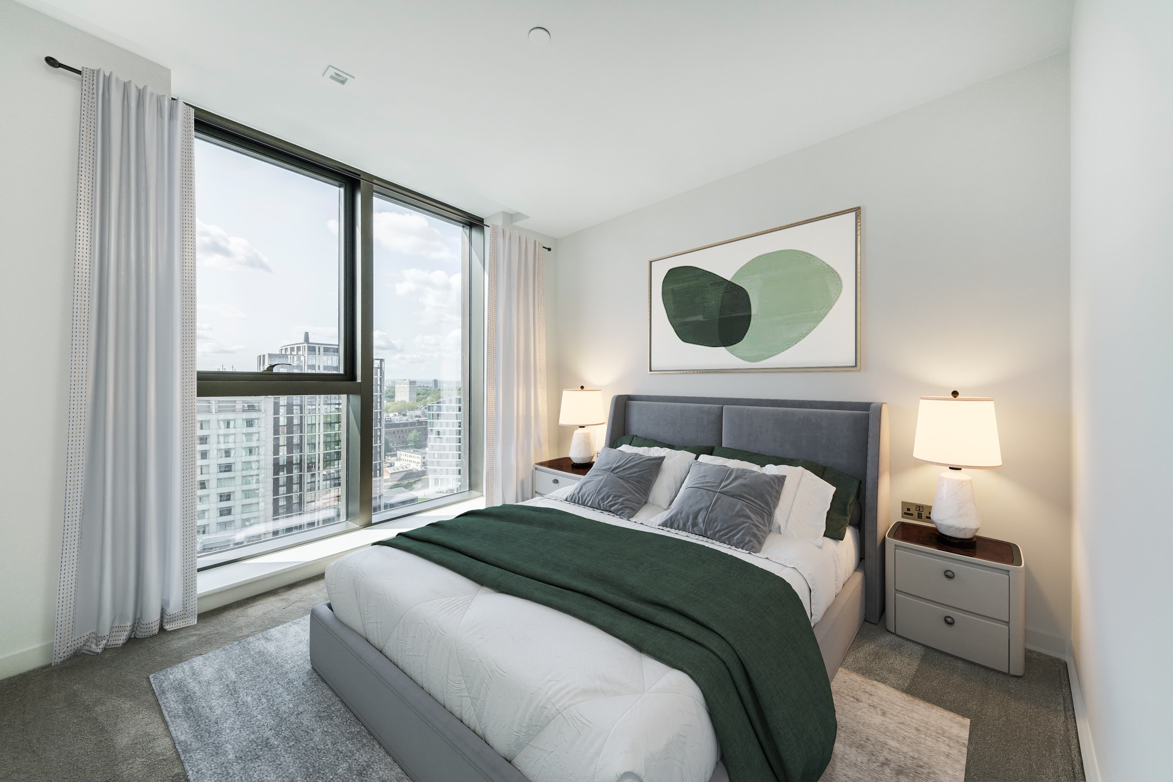 Virtually staged room